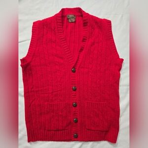 Hudson's The Men's Store Vintage 80s red button vest size M